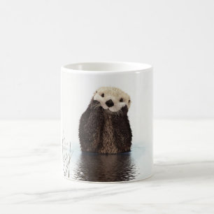 かわいくてフワフワしたカワウソ コーヒーマグカップ