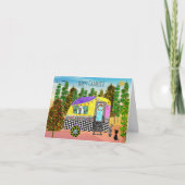 かわいくて幸せカラフルなキャンパーの挨拶状 カード (正面)