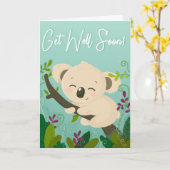 かわいくなるコアラベアグリーティングカード カード (黄色い花)