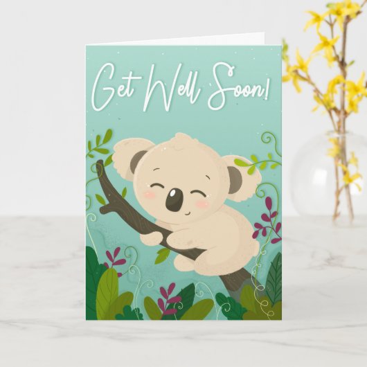 かわいくなるコアラベアグリーティングカード カード (黄色い花)