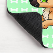 かわいくよくはしゃぐな手描きの子犬のミントの緑のマウスパッド マウスパッド (コーナー)