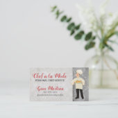 かわいくイタリアンなシェフのパスタのケイタリングビジネスカード 名刺 (スタンド正面)