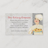 かわいくイタリアンなシェフのパスタのケイタリングビジネスカード 名刺 (裏面)