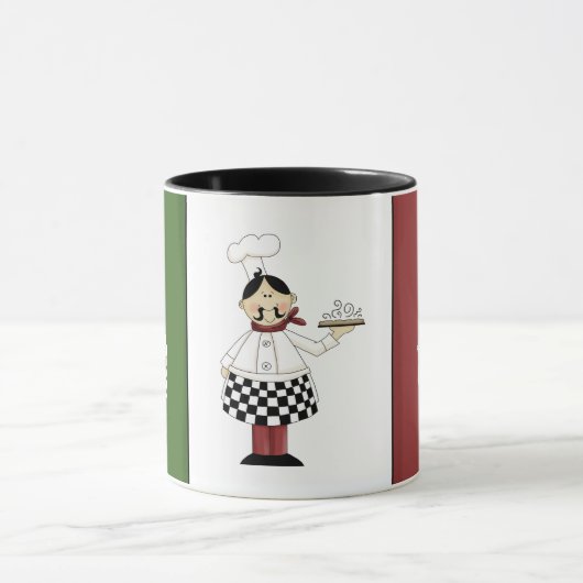 かわいくイタリアンなシェフの装飾の台所マグ マグカップ (中央)