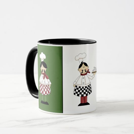 かわいくイタリアンなシェフの装飾の台所マグ マグカップ (正面左)