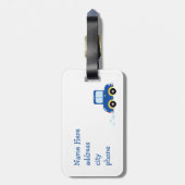 かわいくカスタマイズ可能でカラフルな漫画車 ラゲッジタグ (裏面縦)