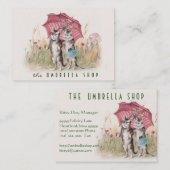 かわいくカスタマイズ可能なヴィンテージの芸術カード-ロマンチックな猫 名刺 (正面/裏面)