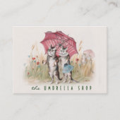 かわいくカスタマイズ可能なヴィンテージの芸術カード-ロマンチックな猫 名刺 (正面)