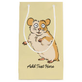 かわいくカスタムなハムスターのグラフィック スモールペーパーバッグ (正面)