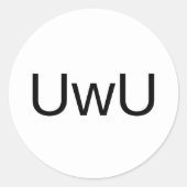 かわいくカスタムな色のUwuのかわいいのスマイルの幸せな顔 ラウンドシール (正面)