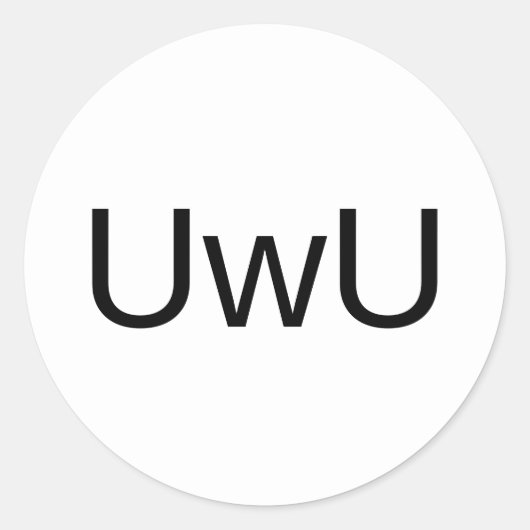 かわいくカスタムな色のUwuのかわいいのスマイルの幸せな顔 ラウンドシール (正面)