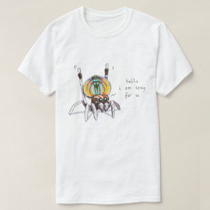 かわいくカラフルでおもしろいな孔雀のくものスケッチのワイシャツ Tシャツ