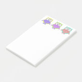 かわいくカラフルで明るいフクロウの鳥の漫画 ポストイット (アングル)