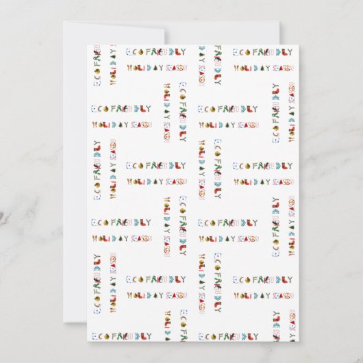 かわいくカラフルなおもしろいの環境にやさしい休暇の季節 シーズンカード (正面)