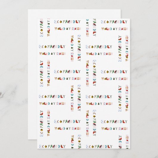 かわいくカラフルなおもしろいの環境にやさしい休暇の季節 シーズンカード (正面/裏面)