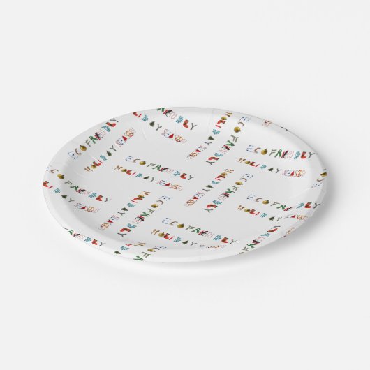 かわいくカラフルなおもしろいの環境にやさしい休暇の季節 ペーパープレート (アングル)