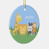 かわいくカラフルなサファリ動物の子供部屋の装飾 セラミックオーナメント (右)