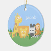 かわいくカラフルなサファリ動物の子供部屋の装飾 セラミックオーナメント (左)