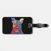 かわいくカラフルなパッチワークのピットブル犬 ラゲッジタグ (裏面横)