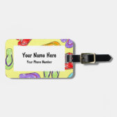 かわいくカラフルなビーチサンダルのプリント-黄色 ラゲッジタグ (正面横)