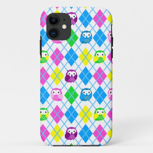 かわいくカラフルなフクロウのアーガイル Case-Mate iPhoneケース (裏面)