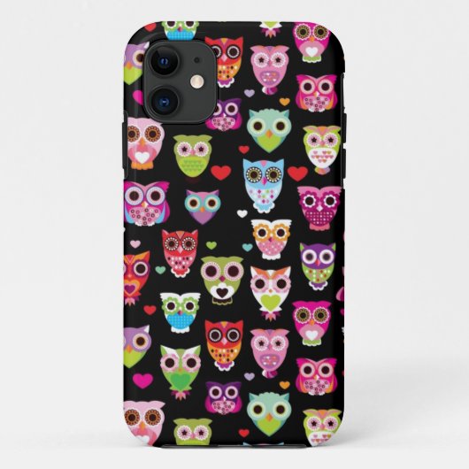 かわいくカラフルなフクロウはパターンをからかいます Case-Mate iPhoneケース (裏面)