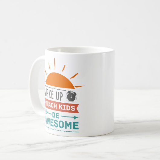 かわいくカラフルなマグは教えます子供を素晴らしいです目覚めます コーヒーマグカップ (正面左)
