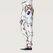 かわいくカラフルなユニコーンのかわいい愛 レギンス (左)
