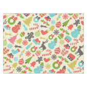 かわいくカラフルなレトロのクリスマス テーブルクロス (正面(横))