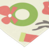 かわいくカラフルなレトロのクリスマス テーブルクロス (アングル)