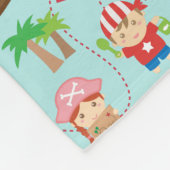 かわいくカラフルな海賊パターンは部屋の装飾をからかいます フリースブランケット (角)