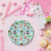 かわいくカラフルな海賊パターン子供の誕生日のパーティー ペーパープレート (パーティー)