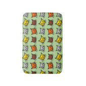 かわいくカラフルな猫の顔パターンバス・マット バスマット (正面縦)