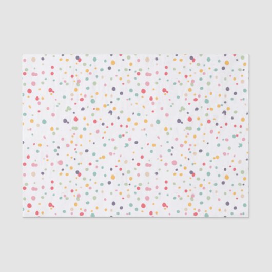 かわいくカラフルな紙吹雪のドット・パターン 薄葉紙 (正面)