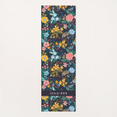 かわいくカラフルな花パターン ヨガマット (正面)