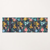 かわいくカラフルな花パターン ヨガマット (正面(横))