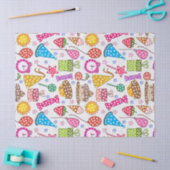 かわいくカラフルな誕生日の記号パターン 薄葉紙 (クラフト)