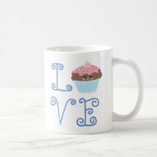かわいくガーリーでカラフルなかわいい甘い愛カップケーキ コーヒーマグカップ