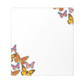かわいくガーリーでカラフルな蝶 ノートパッド (正面)