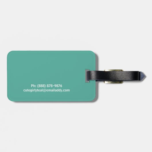 かわいくガーリーな春の花のパーソナライズなイニシャル ラゲッジタグ (裏面横)