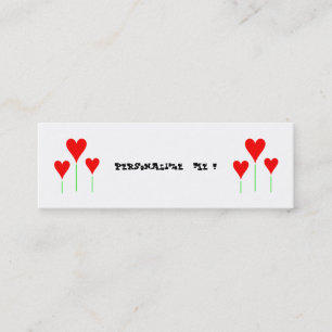 かわいくガーリーな花の結婚式のハートかBusinessCardChic スキニー名刺