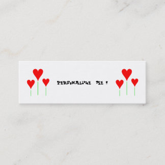 かわいくガーリーな花の結婚式のハートかBusinessCardChic スキニー名刺