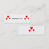 かわいくガーリーな花の結婚式のハートかBusinessCardChic スキニー名刺 (正面/裏面)