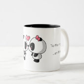 かわいくキスをするなパンダはI…愛します ツートーンマグカップ (正面右)