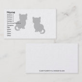 かわいくクールなサイロ猫Medの灰色のテンプレート 名刺 (正面/裏面)