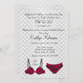 かわいくシックなランジェリーのブラのブライダルシャワーの招待状 招待状 (正面/裏面)