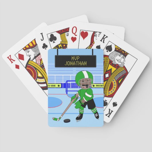 かわいくパーソナライズなアイスホッケーの星 トランプ (裏面)
