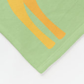 かわいくパーソナライズなキリンのジャングルのミントの緑のストライプ フリースブランケット (角)