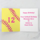 かわいくパーソナライズなソフトボールは大きいカードを梳きます カード (内部)