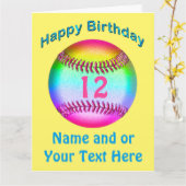 かわいくパーソナライズなソフトボールは大きいカードを梳きます カード (黄色い花)